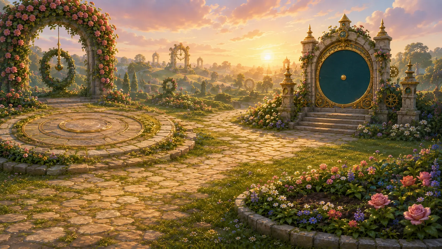Clock Garden at sunrise