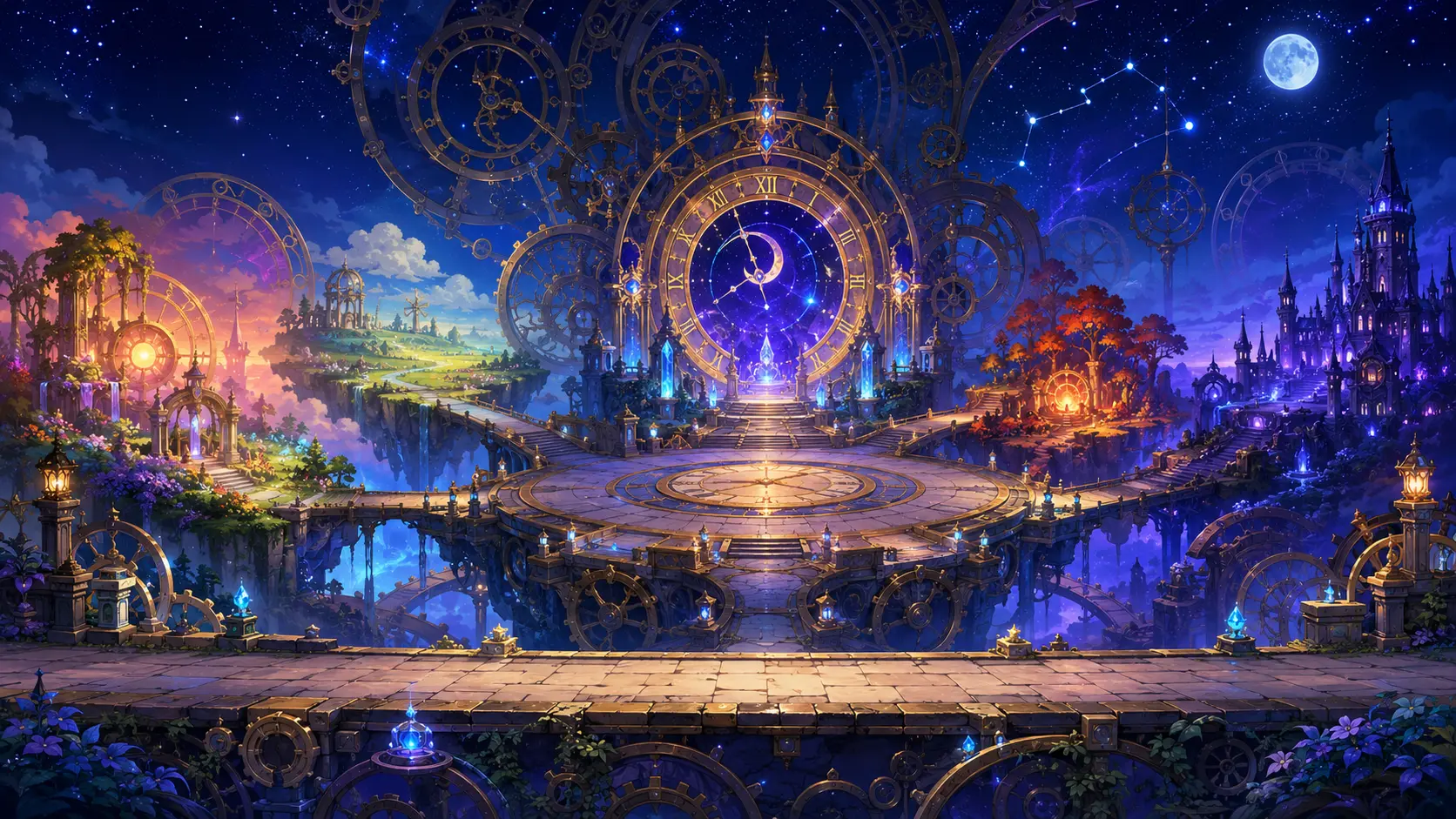 Clock Nexus at midnight