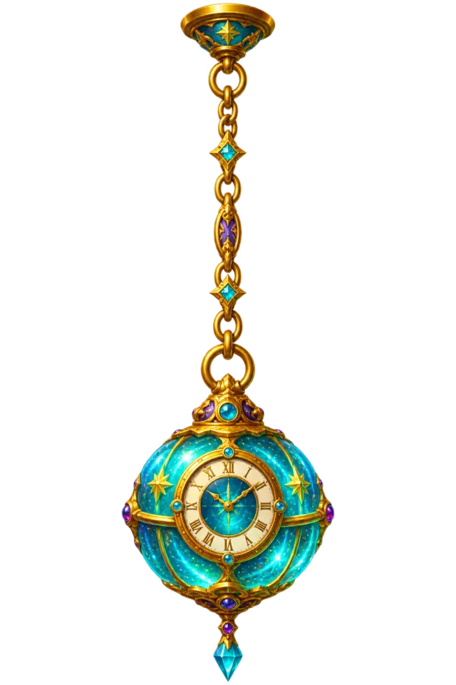 A glowing magical clockwork light-orb