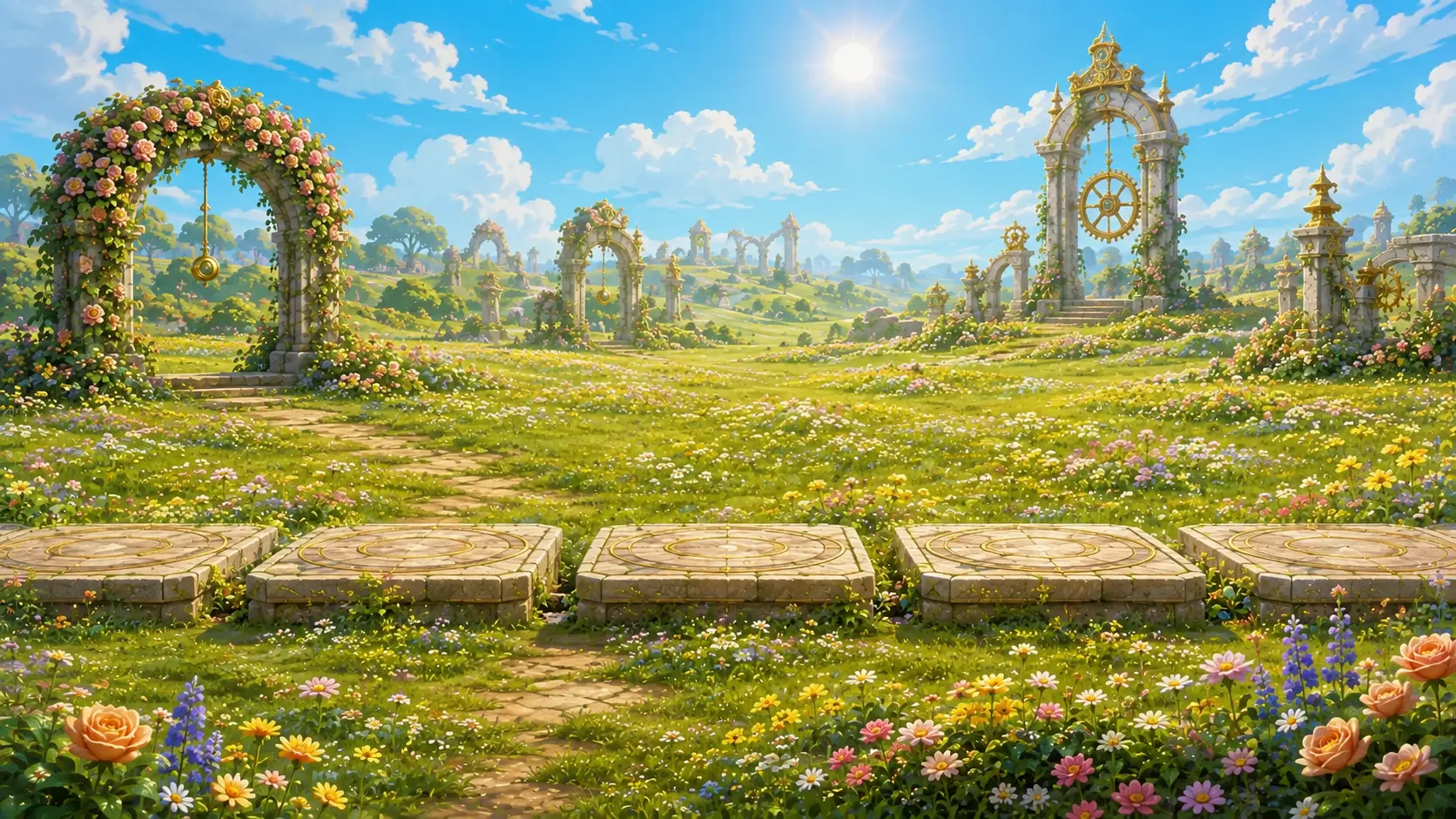 The magical Sunlit Field at noon